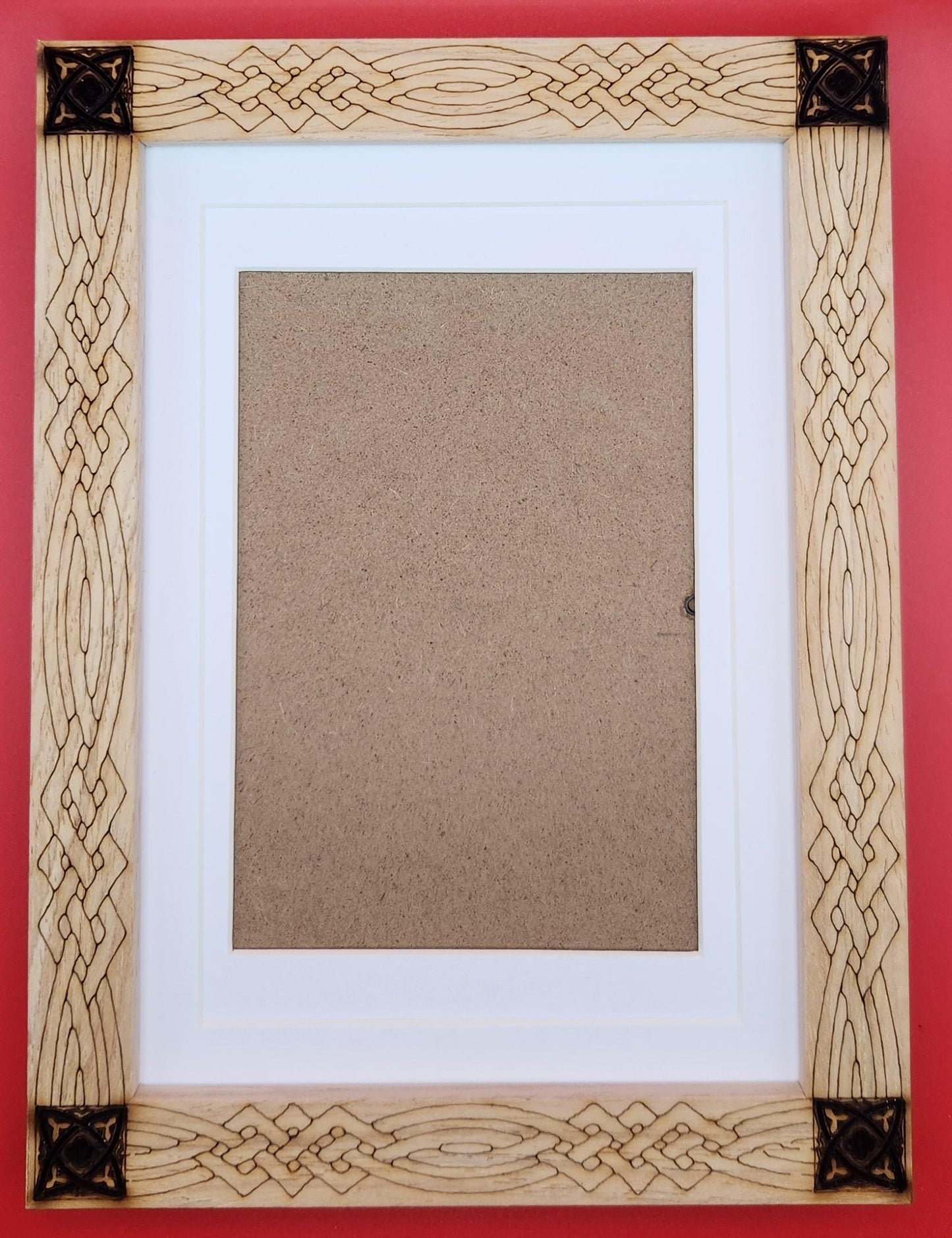 Celtic Triskelion/Flower/Triquetra Picture Frame for 5"x7" pictures, as well 3.5x5/4x6 with Mat